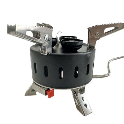Stufa a gas per barbecue all'aperto con tre testine a spruzzo Mini portabile da campeggio pieghevole