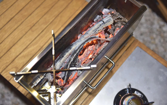 Tavolo incendio a mezz'unità in acciaio inossidabile per barbecue per campeggio e picnic