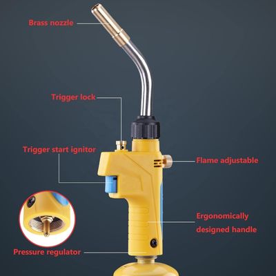 Compatto 27.5*10*3.6 Meas Propano MAPP Torcia di saldatura a gas per saldatura