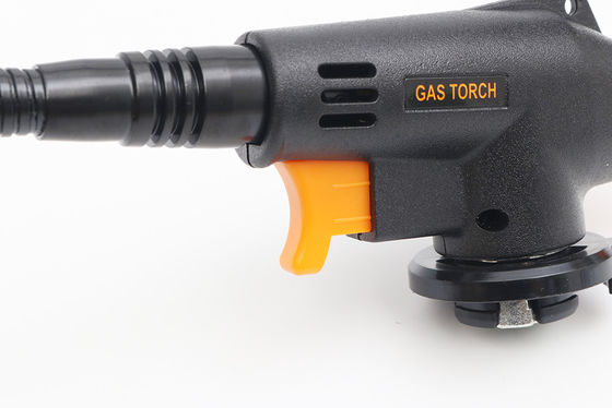 Torcia di supporto a gas di colore nero, accenditore di butano, torcia a fiamma con accensione piezo