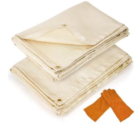 Copertura di saldatura 100% ignifuga 6x8 piedi 2 con guanti per la protezione delle mani