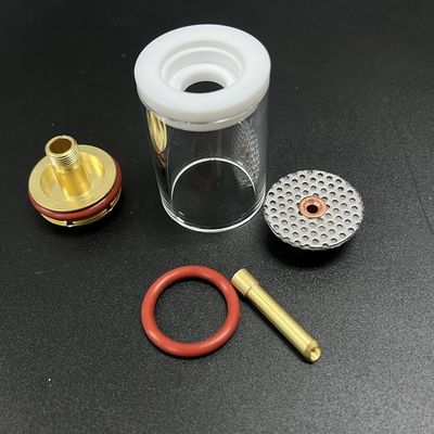 Wp17/18/26 Tig Torch Glass Cups Welding Kits con ugello di vetro retto superiore da 1 kg 47 mm