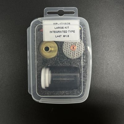 Wp17/18/26 Tig Torch Glass Cups Welding Kits con ugello di vetro retto superiore da 1 kg 47 mm