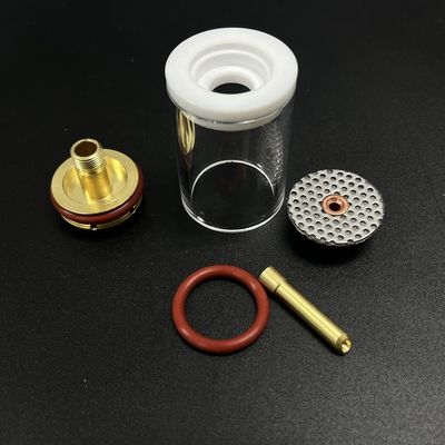 Wp17/18/26 Tig Torch Glass Cups Welding Kits con ugello di vetro retto superiore da 1 kg 47 mm