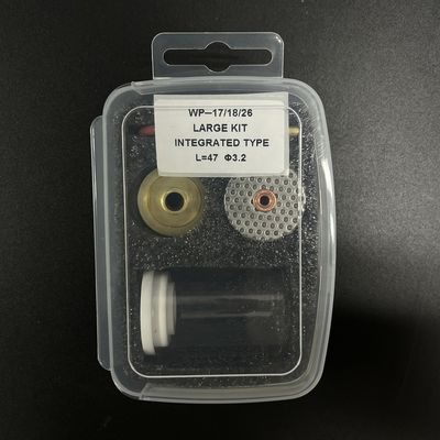 Wp17/18/26 Tig Torch Glass Cups Welding Kits con ugello di vetro retto superiore da 1 kg 47 mm