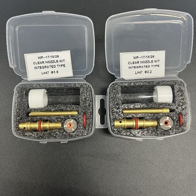 Wp17/18/26 Torcia di saldatura Tig Kit di ugello trasparente tipo integrato L 47 1.6 per bicchieri di vetro