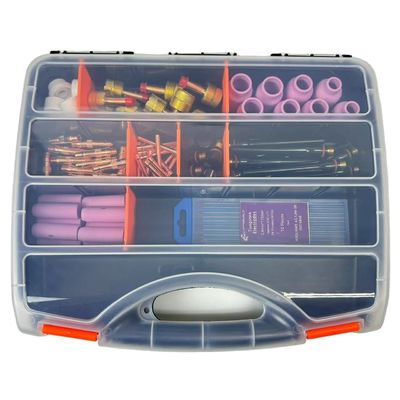 Accessori di saldatura Kit di torce a tig superiore con scudo termico e corpo a colletto di lente a gas grande