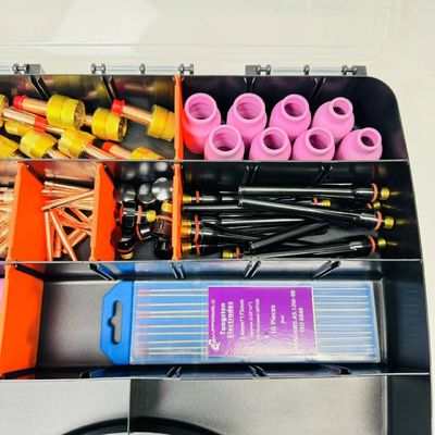 Accessori di saldatura Kit di torce a tig superiore con scudo termico e corpo a colletto di lente a gas grande