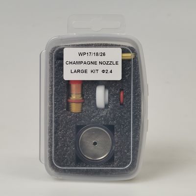 Consumabili per tazze TIG resistenti WP17 18 26 TIG Kit di ugelli trasparenti per champagne con corpo a colletto